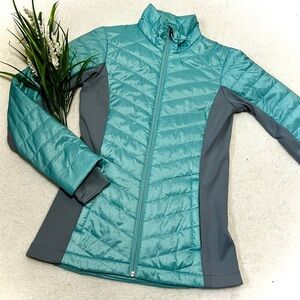 Columbia Aqua/Grey Omni-Heat Lightweight Quilted Jacket - XS